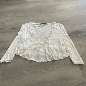 ZARA KNOTTED BOW BLOUSE